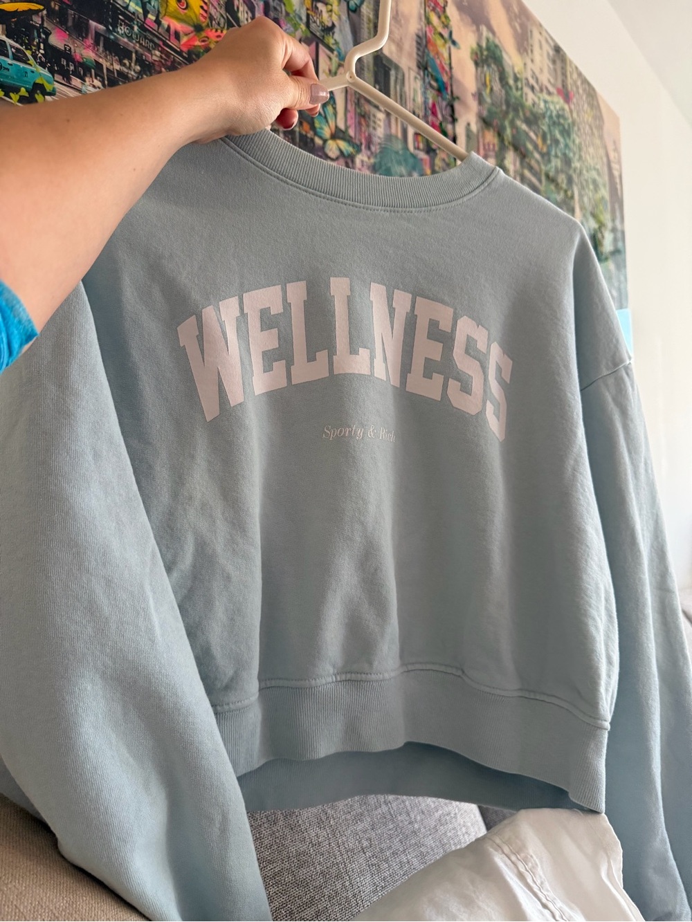 🩶Sporty & Rich 'Wellness' Cropped Sweatshirt